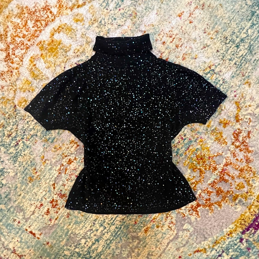 Votre Nom cashmere sequined turtleneck sweater.